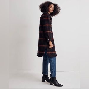 Madewell Long Shirt-Jacket coat in Windowpane